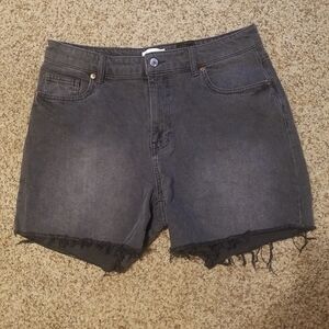 H&M Black Denim Shorts Size 14